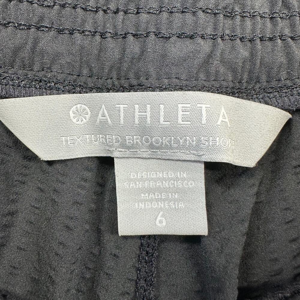 Athleta Shorts Womens 6 Black Textured Brooklyn Nylon Stretch Casual Athletic - Picture 4 of 12